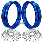 50 Caliber Racing 2 Pit Bike Rims 10 inch 28 Hole + Spokes