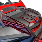 50 Cal Racing Red / Black RZR XP Turbo S Hood Bling Panels