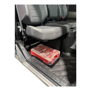 AJK Offroad Polaris Ranger 1500XD under-seat Packout mount installed 