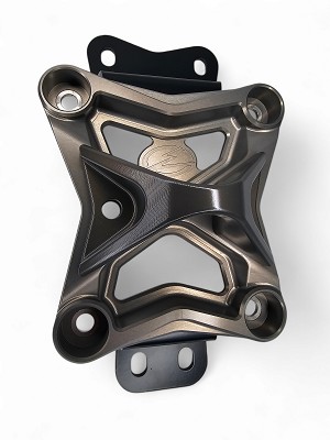 Elektric Offroad gun-metal 10-bolt billet radius rod plate with pull hook for 2022+ Can-Am X3 