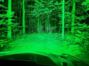 View of the green light setting on the Polaris Xpedition LED light bar 