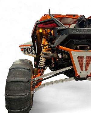Elektric Offroad high-clearance radius rods installed on Polaris RZR Pro R 